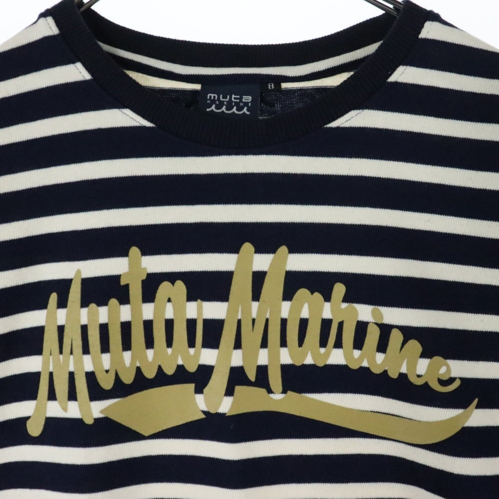 muta(ムータ) MARINE マルニー リンガーボーダー半袖Tシャツカットソー ネイビー/ホワイト MMJC-434426-NVWH