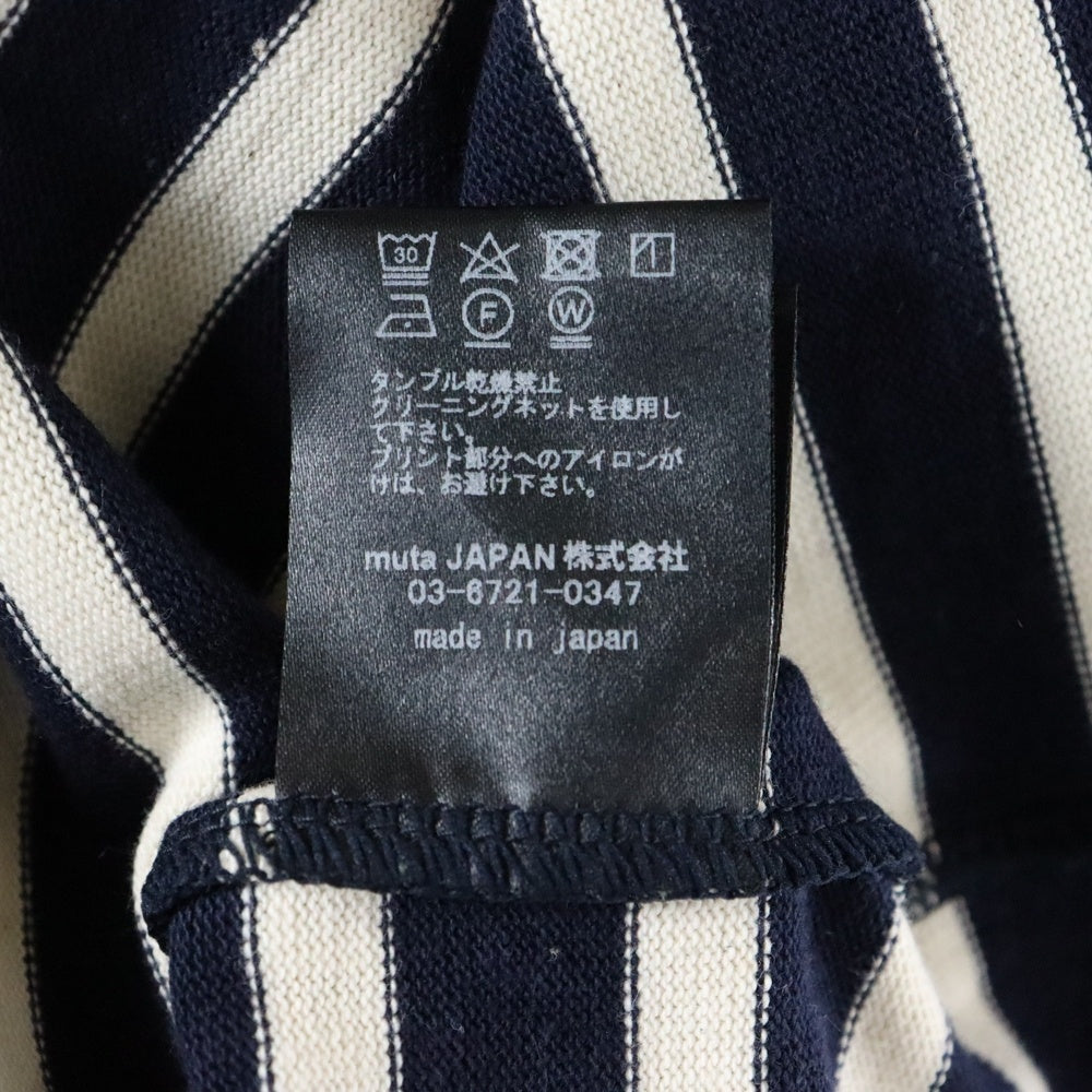 muta(ムータ) MARINE マルニー リンガーボーダー半袖Tシャツカットソー ネイビー/ホワイト MMJC-434426-NVWH