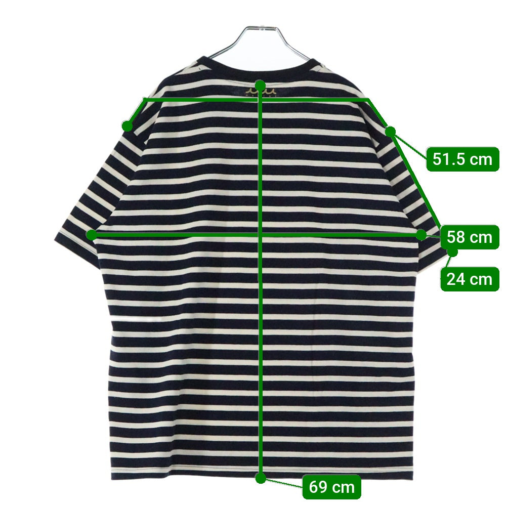muta(ムータ) MARINE マルニー リンガーボーダー半袖Tシャツカットソー ネイビー/ホワイト MMJC-434426-NVWH