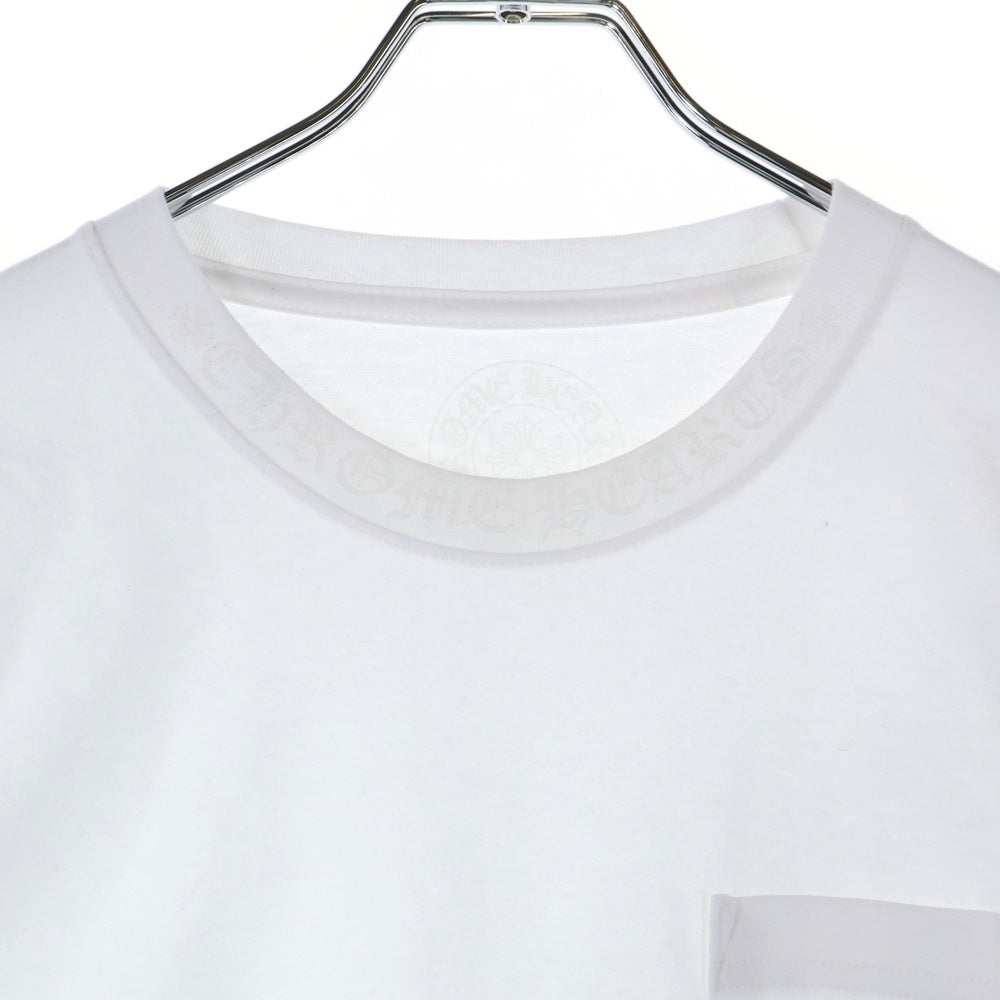CHROME HEARTS(クロムハーツ) Old English Neck Logo L/S Tee ネック ロゴ プリント 長袖Tシャツ ホワイト
