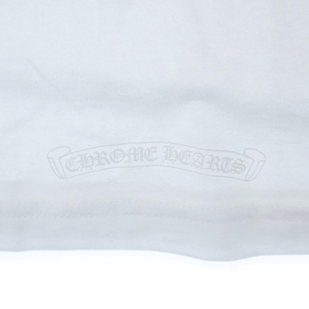 CHROME HEARTS(クロムハーツ) Old English Neck Logo L/S Tee ネック ロゴ プリント 長袖Tシャツ ホワイト