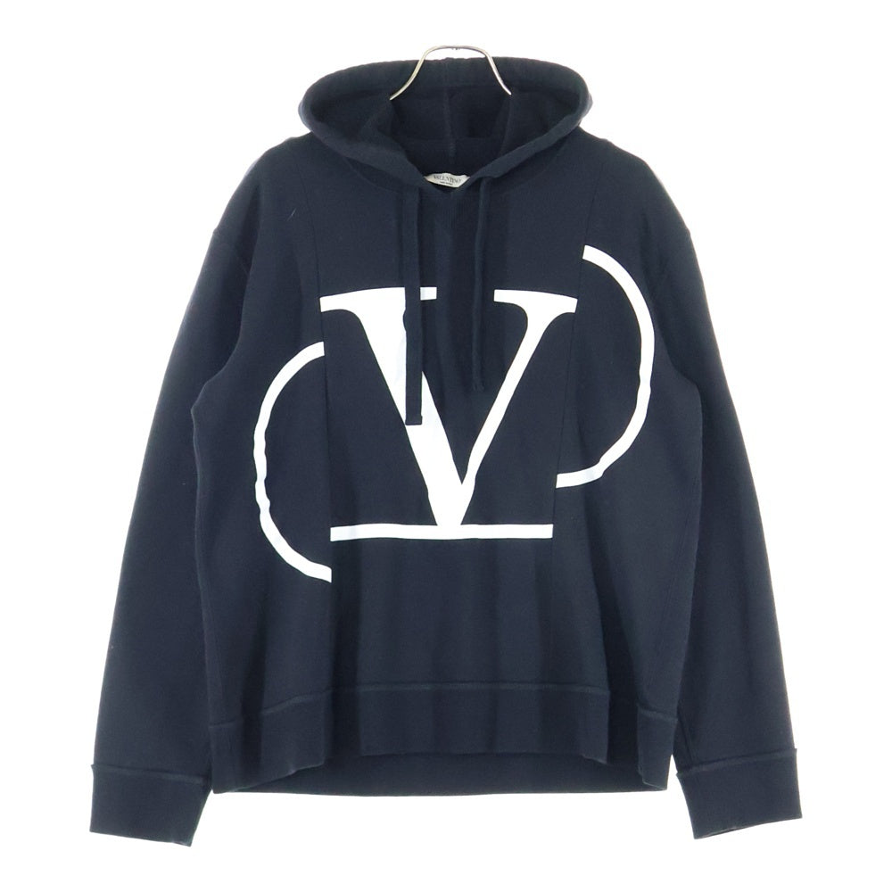 VALENTINO(ヴァレンティノ) ロゴプリント プルオーバーパーカー フーディー ブラック RV0MF03RSBU