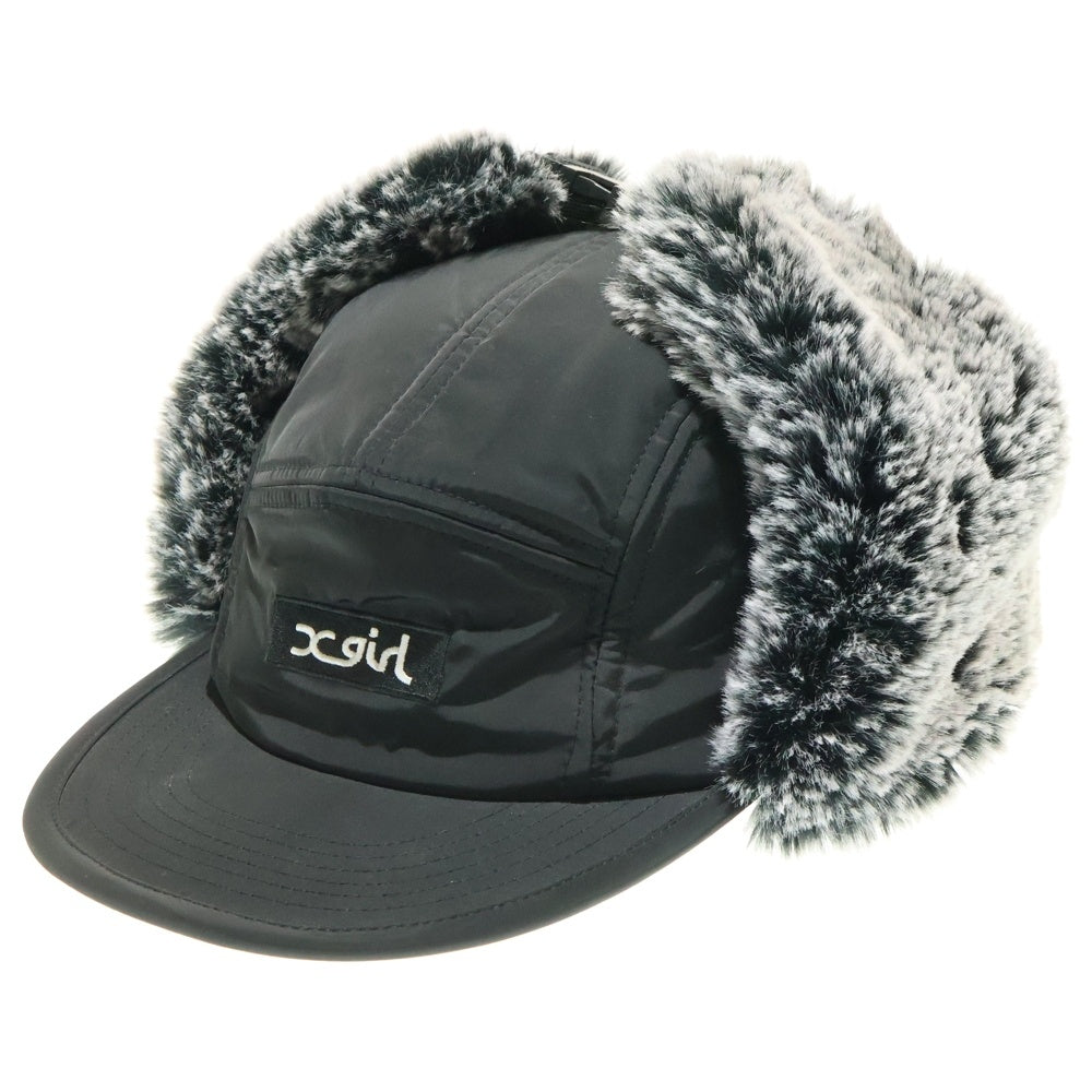X-GIRL(エックスガール) DOG EAR JET CAP フライトキャップ ポリエステル 帽子 ブラック 105213051007