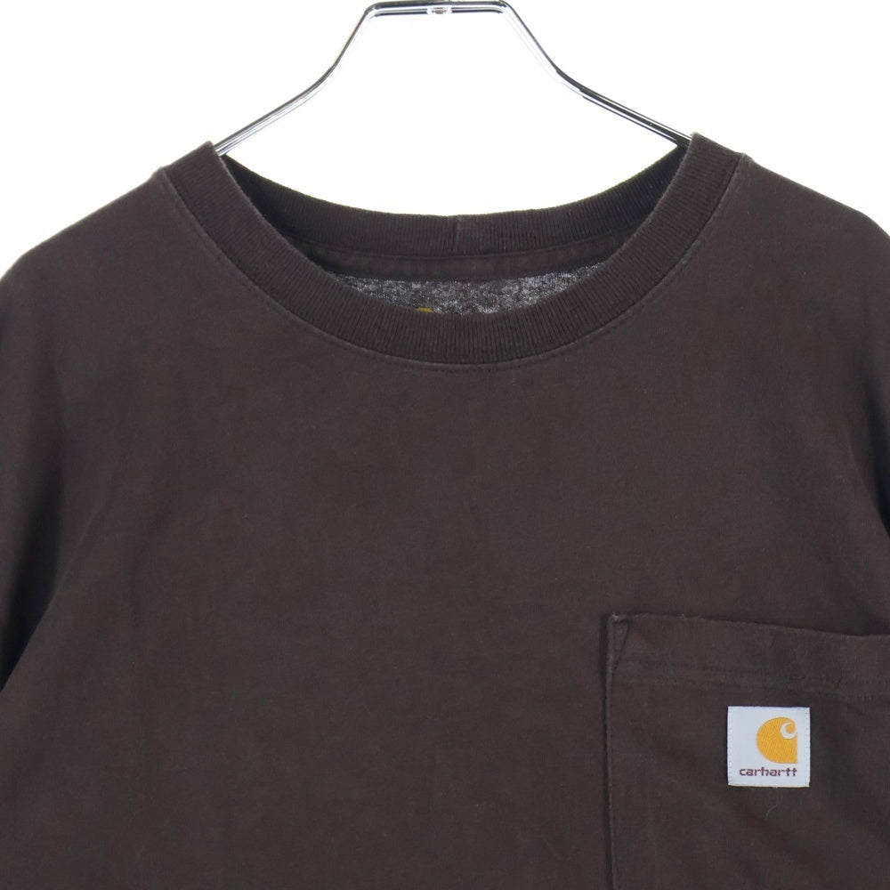 CARHARTT(カーハート) ロゴパッチ 右ポケット クルーネック半袖Tシャツ カットソー ブラウン