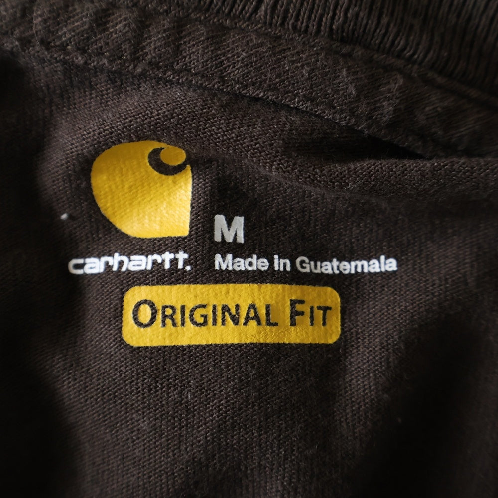 CARHARTT(カーハート) ロゴパッチ 右ポケット クルーネック半袖Tシャツ カットソー ブラウン