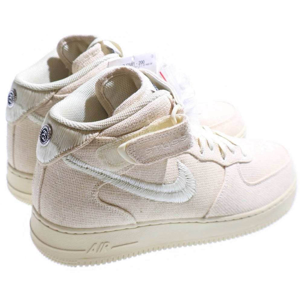 NIKE(ナイキ) ×STUSSY AIR FORCE 1 MID FOSSIL STONE ステューシー エアフォース1 フォッシルストーン ミッドカットスニーカー アイボリー US11/29cm DJ7841-200