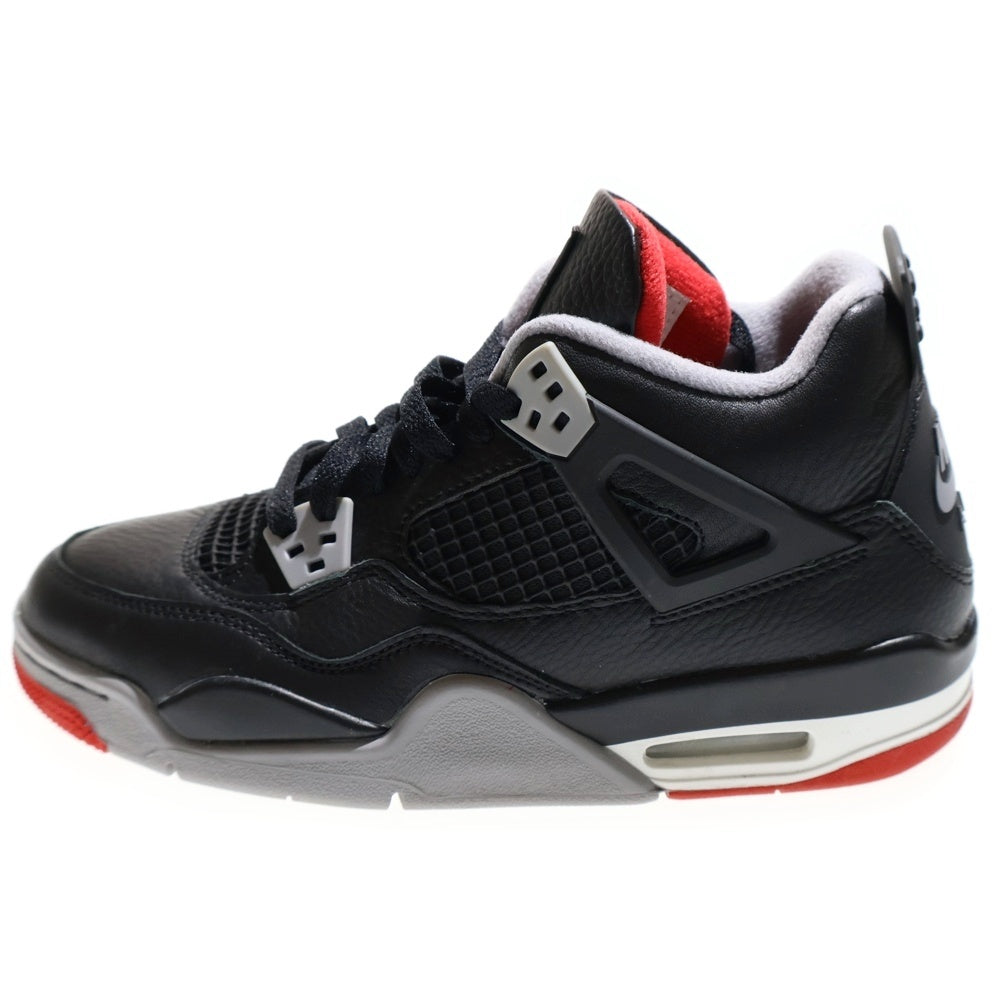 NIKE(ナイキ) GS AIR JORDAN 4 RETRO Bred Reimagined エアジョーダン4 レトロ ブレッドリイマジンド ハイカットスニーカー ブラック レディース US6Y/24cm FQ8213-006