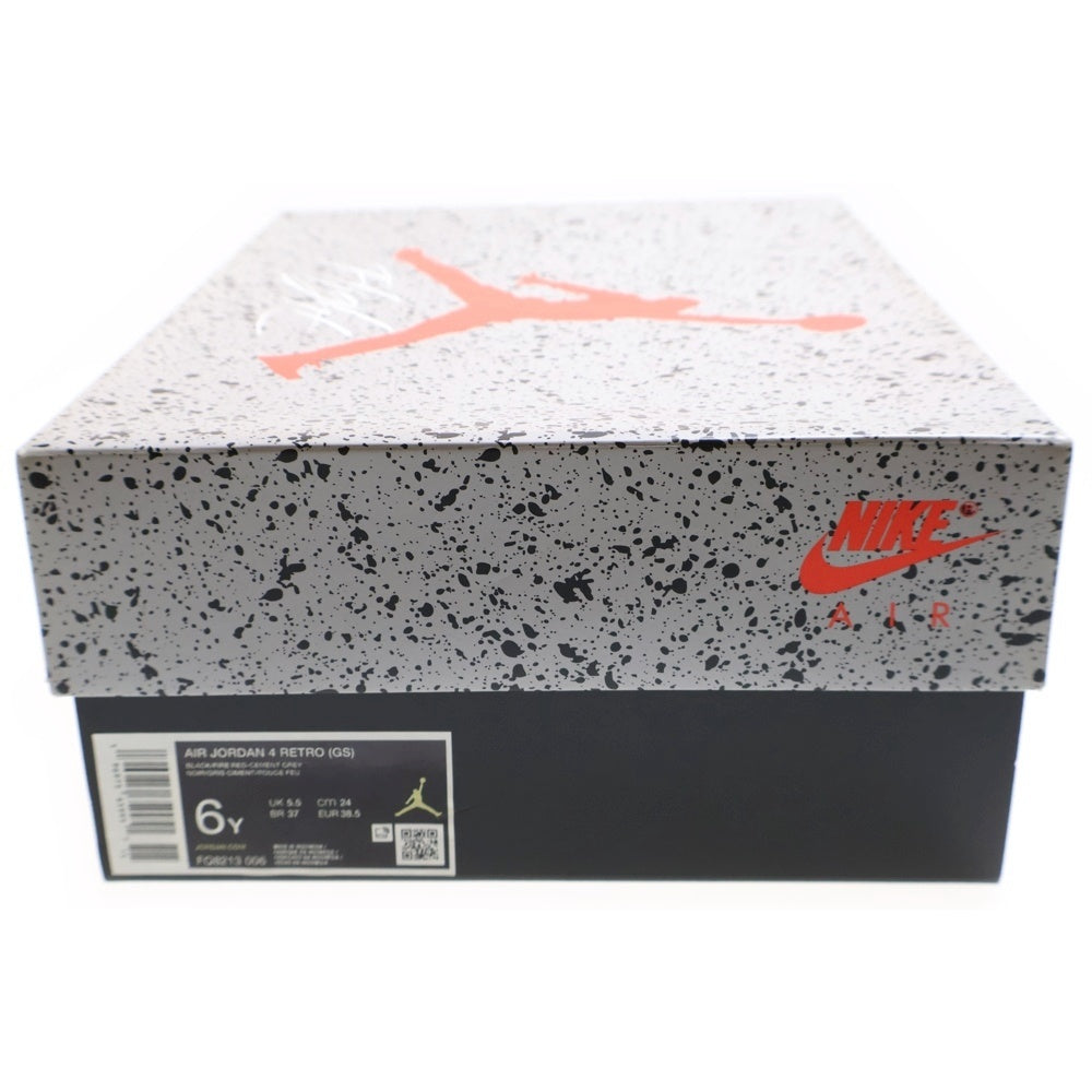 NIKE(ナイキ) GS AIR JORDAN 4 RETRO Bred Reimagined エアジョーダン4 レトロ ブレッドリイマジンド ハイカットスニーカー ブラック レディース US6Y/24cm FQ8213-006