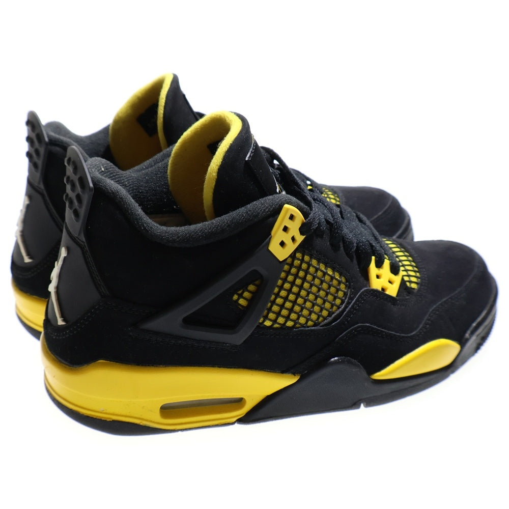NIKE(ナイキ) GS AIR JORDAN 4 RETRO Thunder エアジョーダン4 レトロ サンダー ハイカットスニーカー ブラック レディース US6.5Y/24.5cm 408452-017