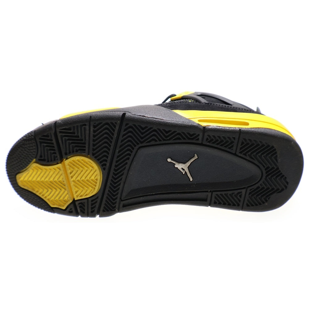 NIKE(ナイキ) GS AIR JORDAN 4 RETRO Thunder エアジョーダン4 レトロ サンダー ハイカットスニーカー ブラック レディース US6.5Y/24.5cm 408452-017