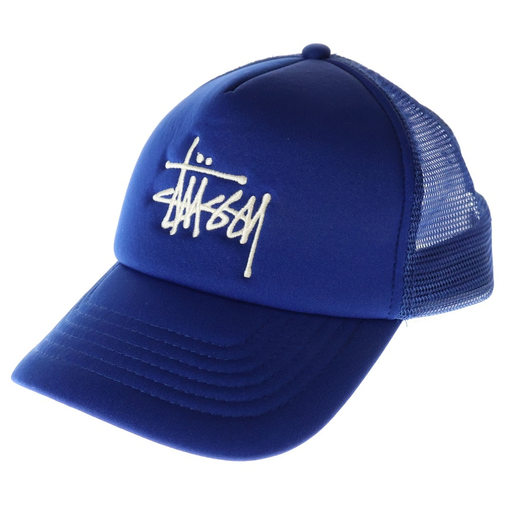 STUSSY(ステューシー) Mesh cap 刺繍ロゴ メッシュキャップ ブルー