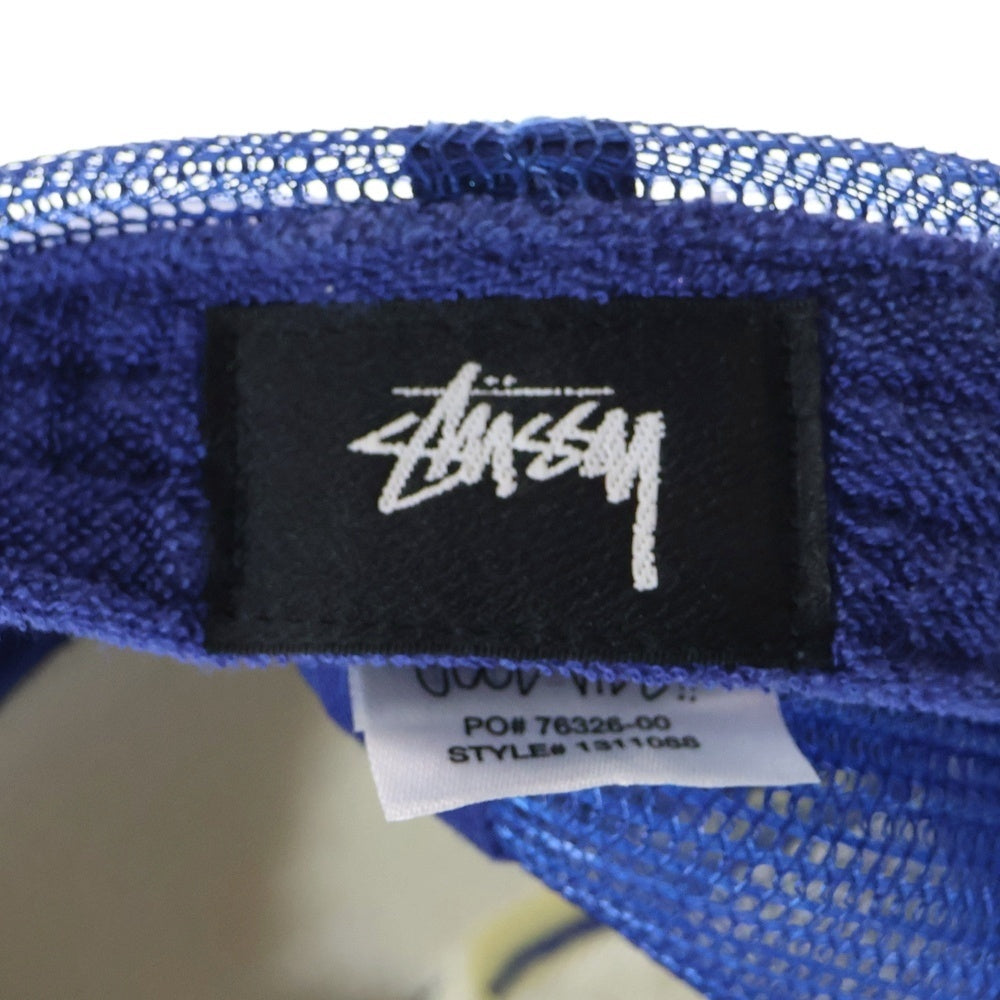 STUSSY(ステューシー) Mesh cap 刺繍ロゴ メッシュキャップ ブルー