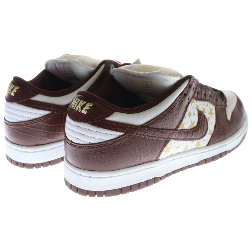 NIKE SB(ナイキエスビー) 21SS × SUPREME DUNK LOW OG QS GOLD STARS シュプリーム ダンク ロー ゴールドスターズ ローカットスニーカー ホワイト/ブラウン US8/26cm DH3228-103