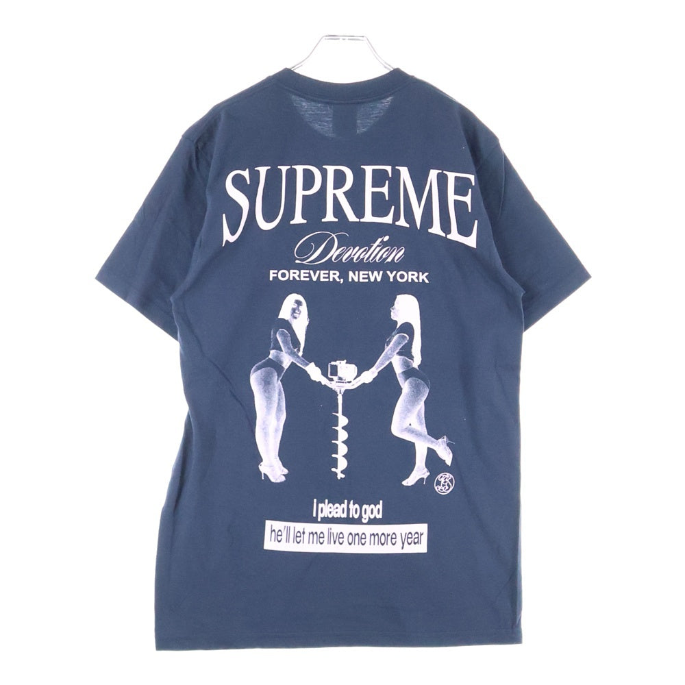SUPREME(シュプリーム) 25AW Devotion Tee ディヴォーション プリント クルーネック 半袖Tシャツ カットソー ネイビー