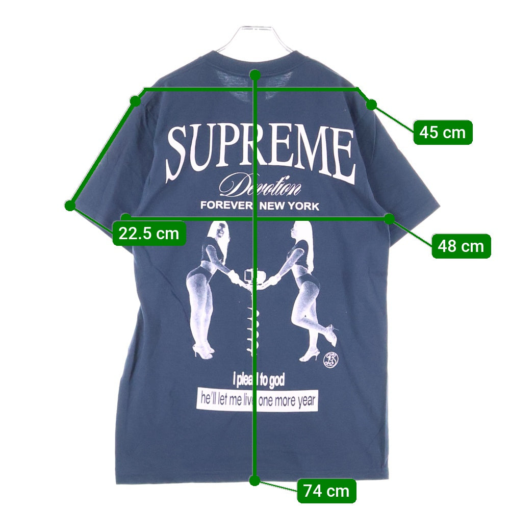 SUPREME(シュプリーム) 25AW Devotion Tee ディヴォーション プリント クルーネック 半袖Tシャツ カットソー ネイビー