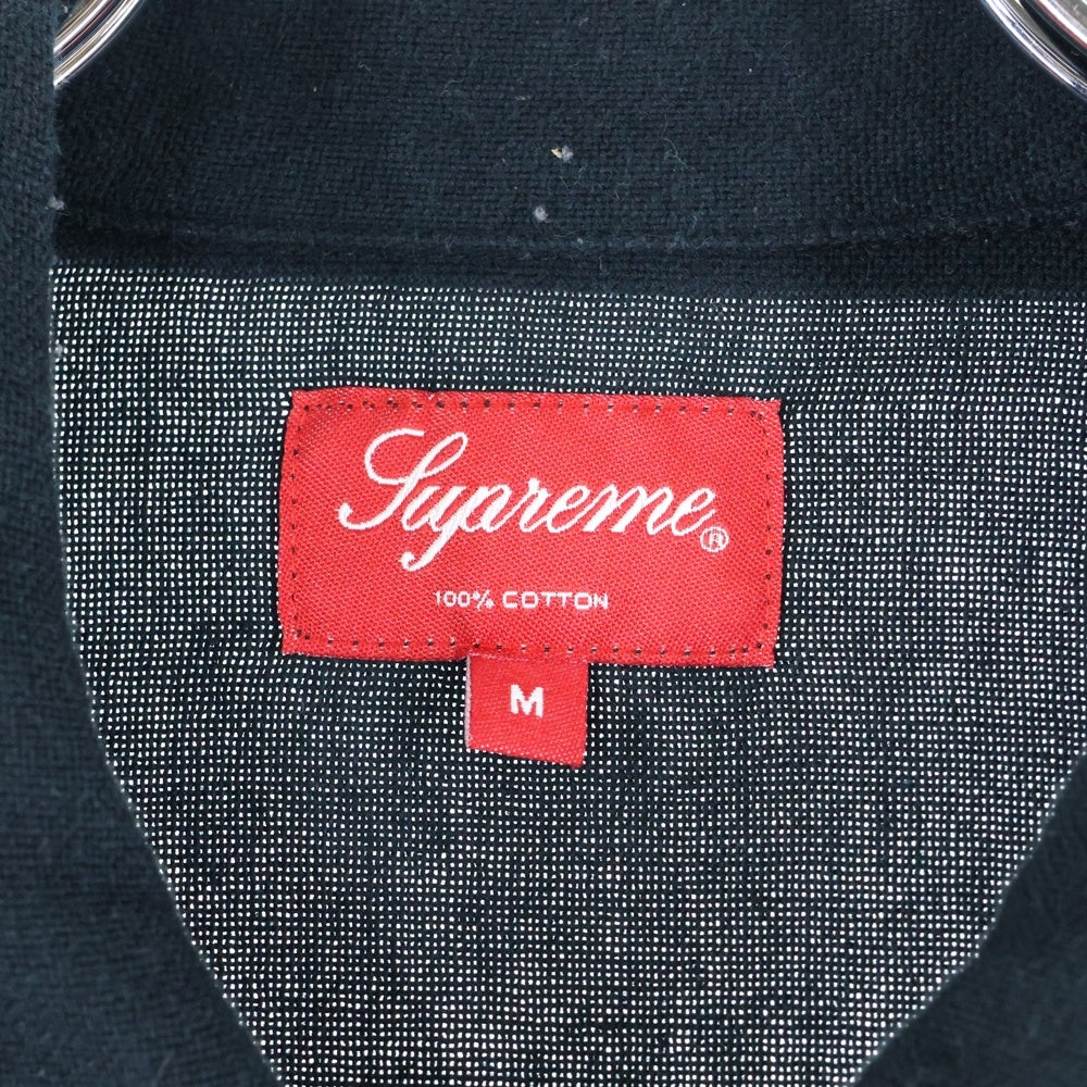 SUPREME(シュプリーム) 20SS Embroidered S/S Shirt エンブロイダード メッシュ キューバ 半袖シャツ ブラック