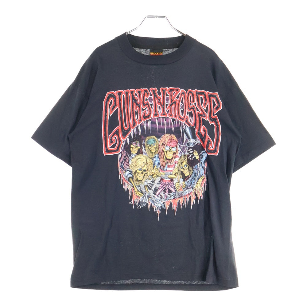 VINTAGE(ヴィンテージ) 90s GUNS N' ROSES 1992 USE YOUR ILLUSION TOUR BROCKUM ガンズアンドローゼス フロントロゴ 半袖Tシャツ ブラック