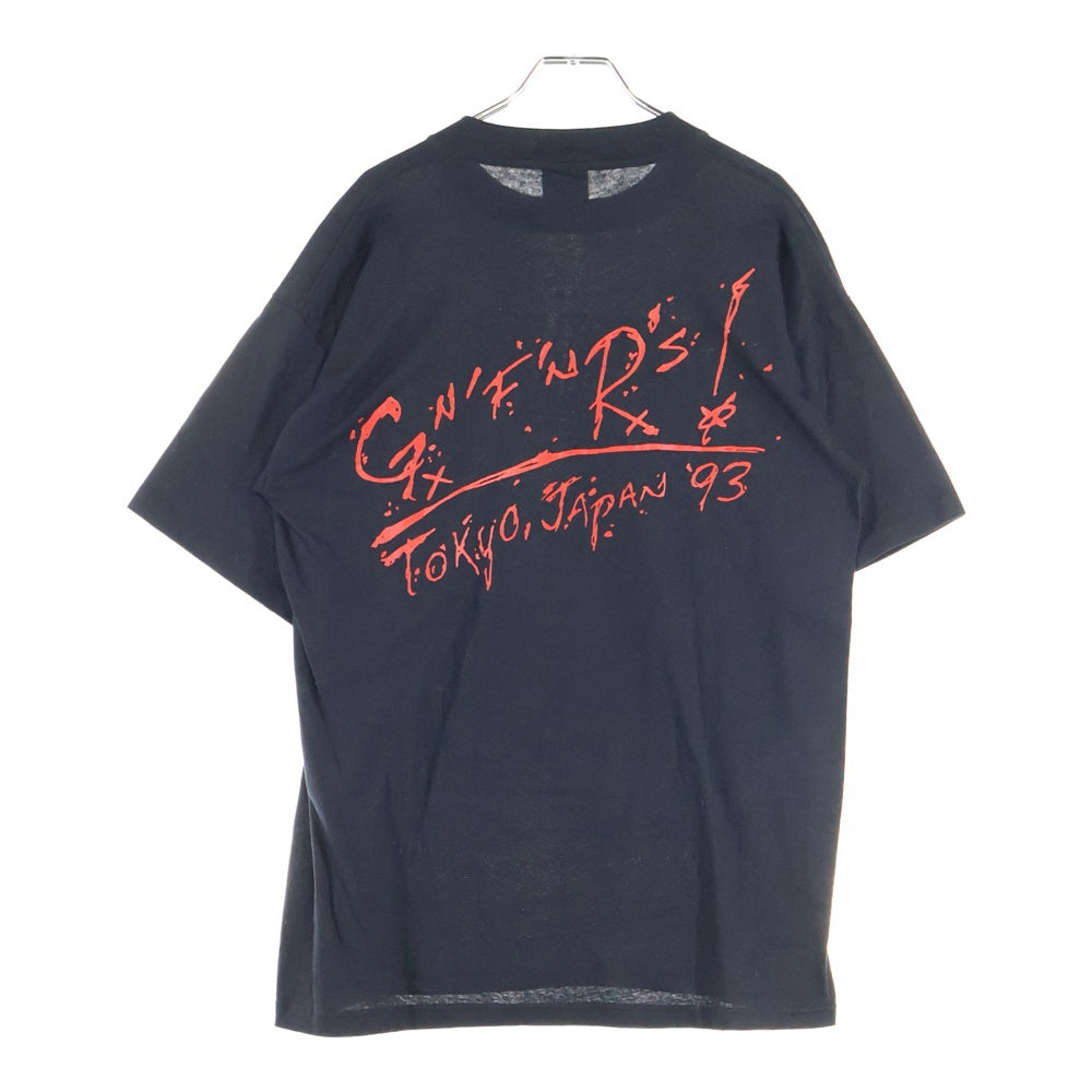 VINTAGE(ヴィンテージ) 90s GUNS N' ROSES 1992 USE YOUR ILLUSION TOUR BROCKUM ガンズアンドローゼス フロントロゴ 半袖Tシャツ ブラック