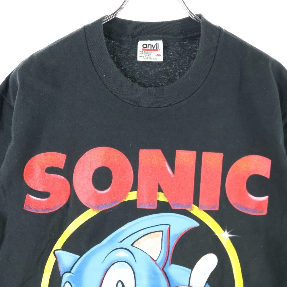 VINTAGE(ヴィンテージ) 90s SONIC CAPCOM 半袖カットソー 半袖Tシャツ シングルステッチ ブラック