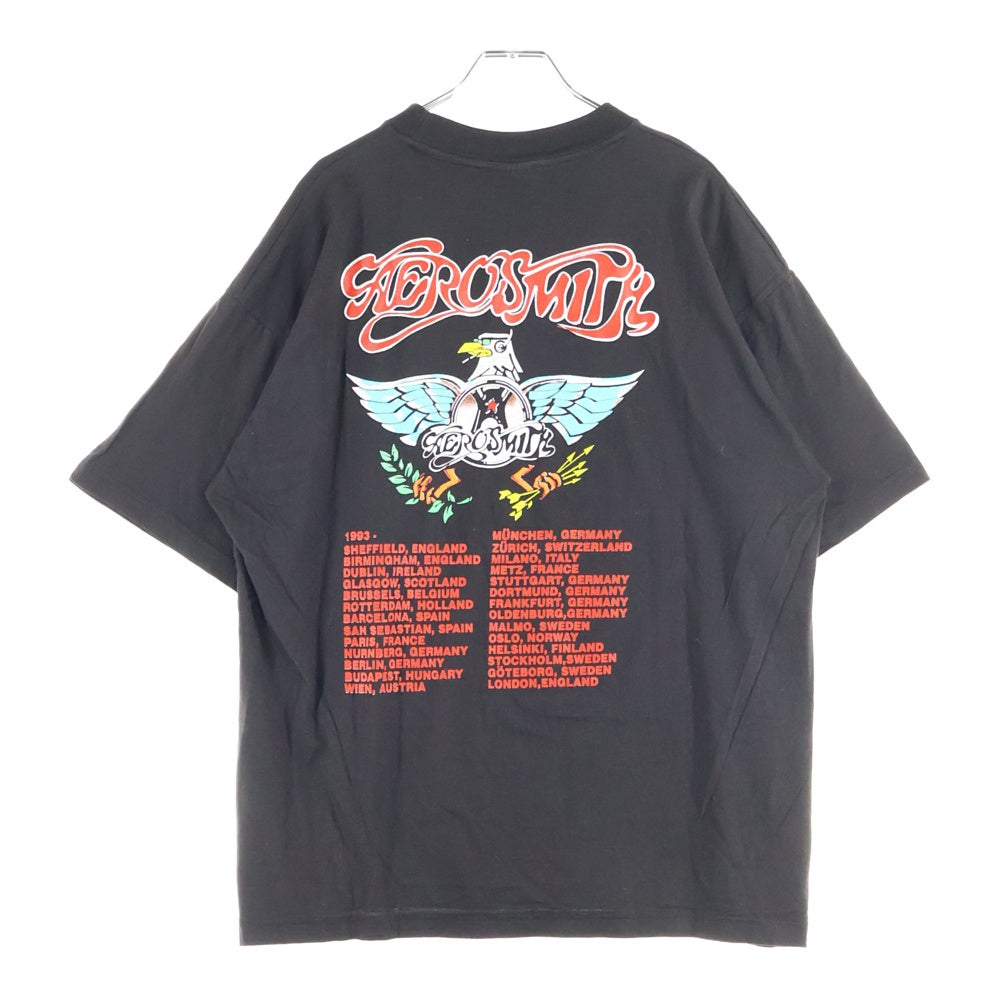 VINTAGE(ヴィンテージ) 90s AEROSMITH 1993 Tour Tee エアロスミス ツアー 両面プリント 半袖カットソー Tシャツ ブラック