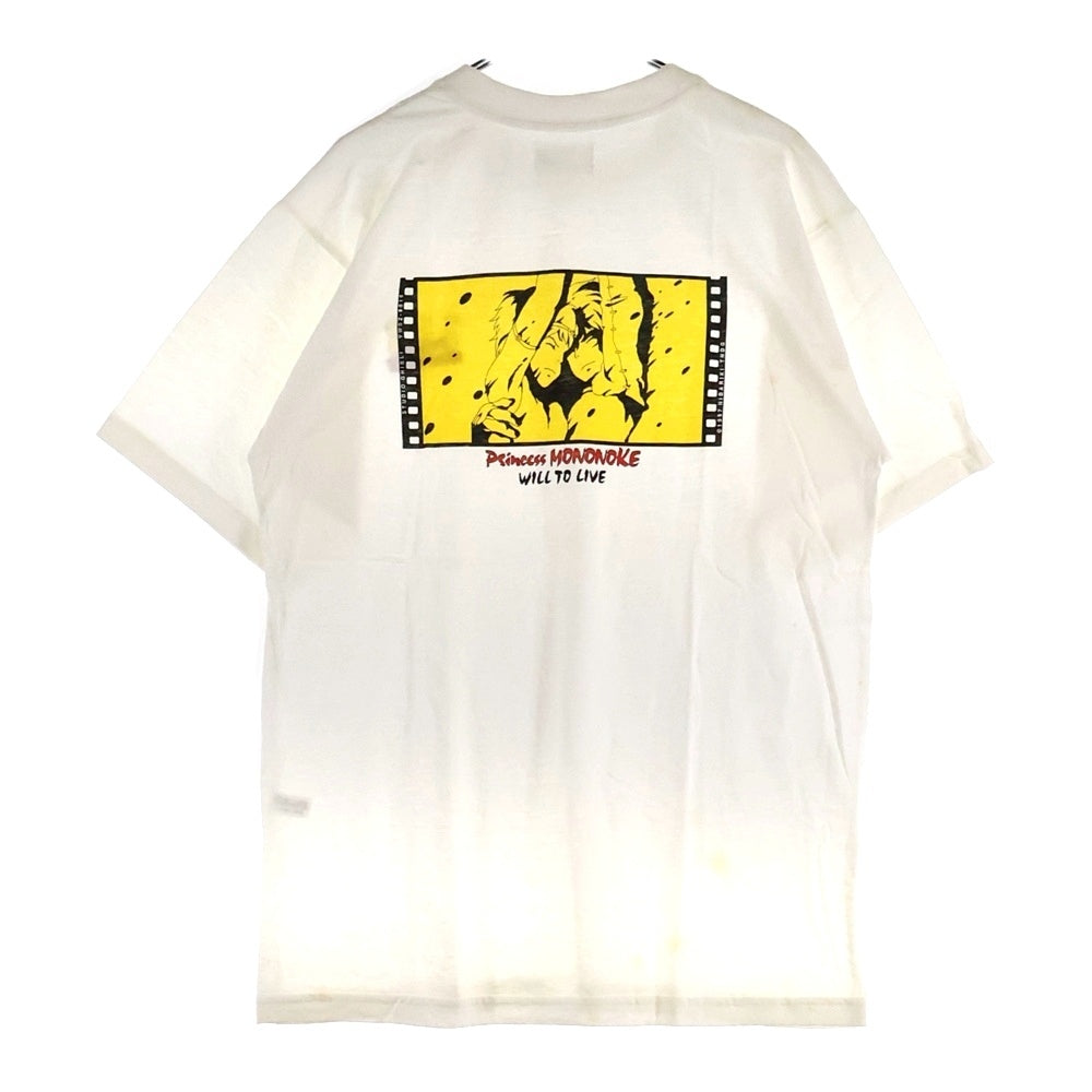 VINTAGE(ヴィンテージ) 90s 1997 Princess MONONOKE ジブリがいっぱい コレクション もののけ姫 両面プリント クルーネック 半袖Tシャツ カットソー ホワイト