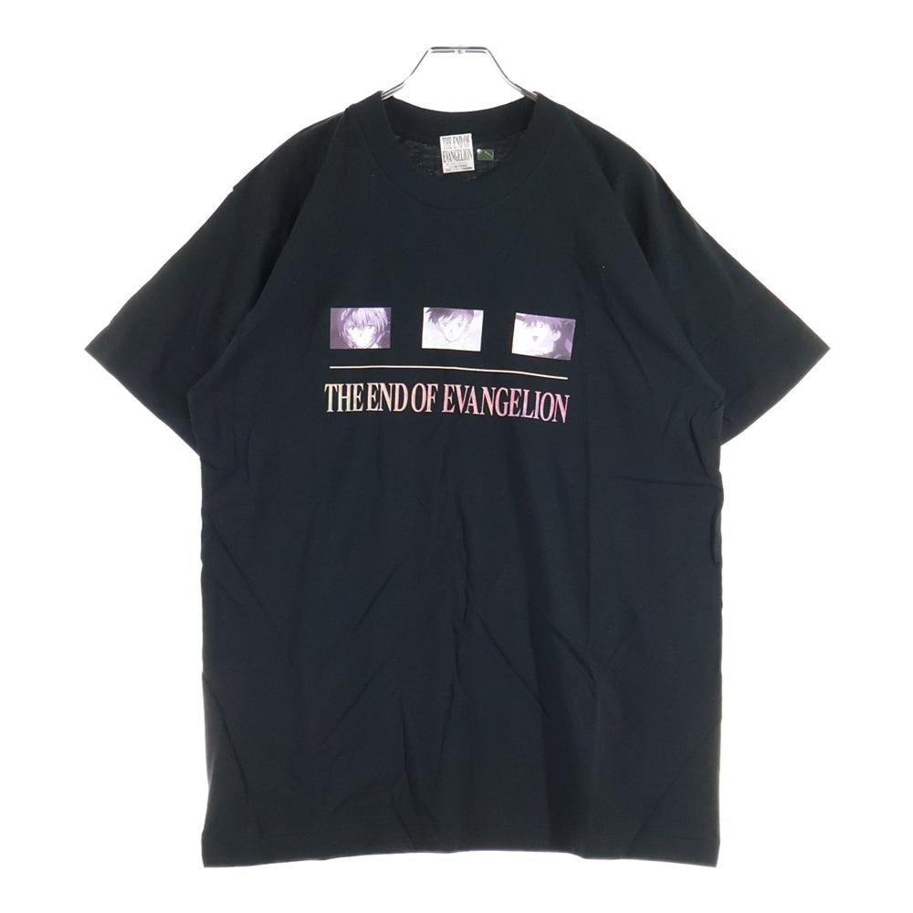 VINTAGE(ヴィンテージ) 90s 1997 THE END OF EVANGELION 旧劇場版 ザ エンドオブ エヴァンゲリオン フロントプリント クルーネック 半袖Tシャツ カットソー ブラック