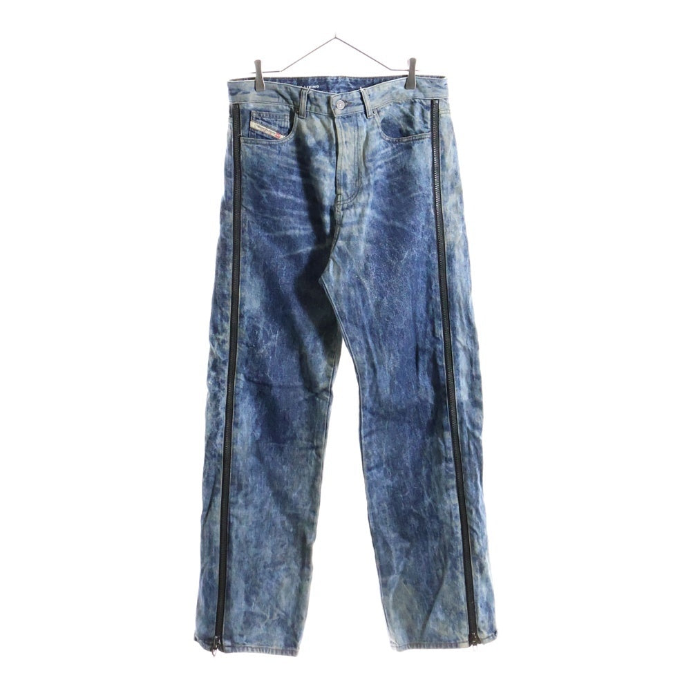 DIESEL(ディーゼル) Straight D-Rise Jeans Blue サイドジップ ストレートデニムパンツ インディゴ A13797