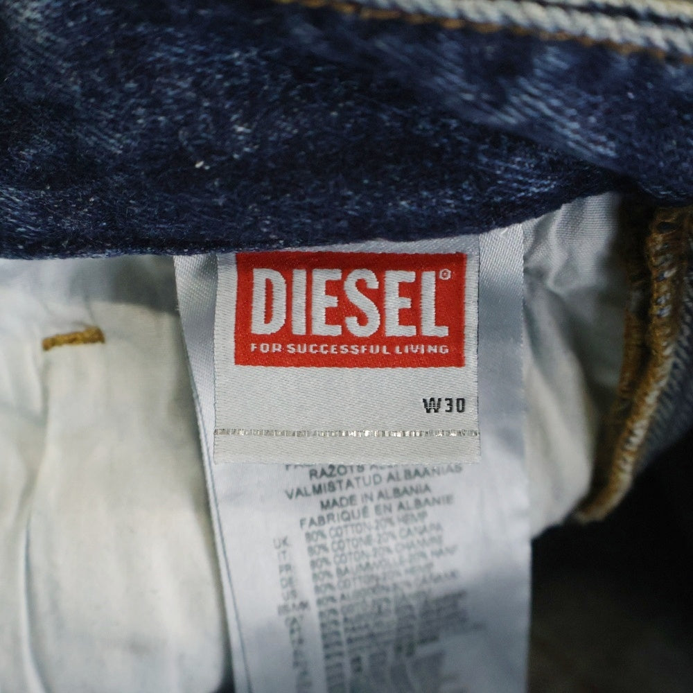 DIESEL(ディーゼル) Straight D-Rise Jeans Blue サイドジップ ストレートデニムパンツ インディゴ A13797