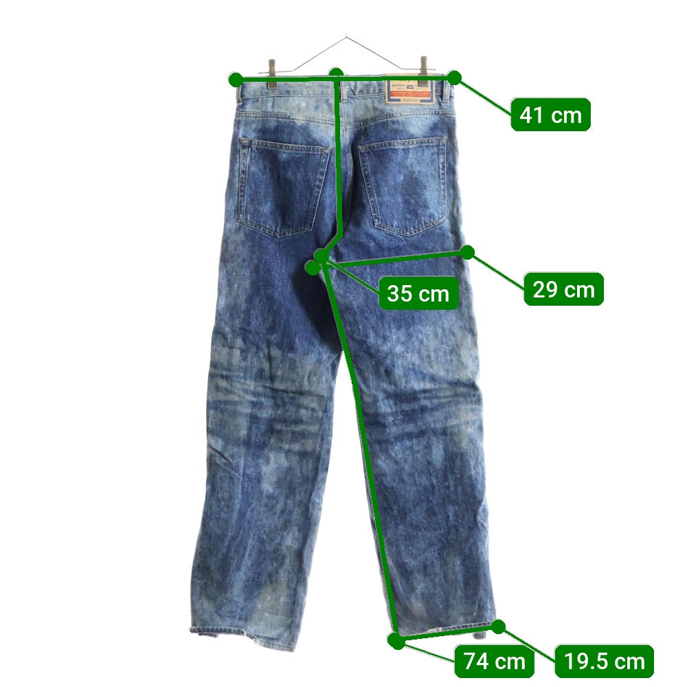 DIESEL(ディーゼル) Straight D-Rise Jeans Blue サイドジップ ストレートデニムパンツ インディゴ A13797
