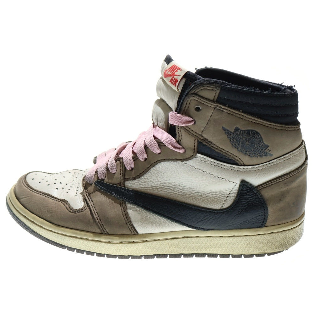 NIKE(ナイキ) ×TRAVIS SCOTT AIR JORDAN 1 RETRO HIGH OG TS SP トラヴィススコット エアジョーダン1 レトロ ハイカットスニーカー ブラウン CD4487-100 US8.5/26.5cm