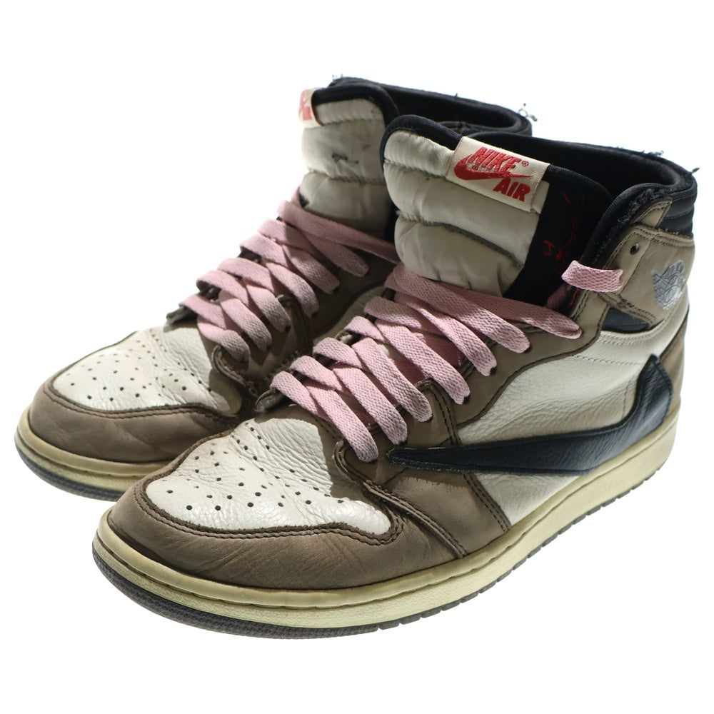 NIKE(ナイキ) ×TRAVIS SCOTT AIR JORDAN 1 RETRO HIGH OG TS SP トラヴィススコット エアジョーダン1 レトロ ハイカットスニーカー ブラウン CD4487-100 US8.5/26.5cm