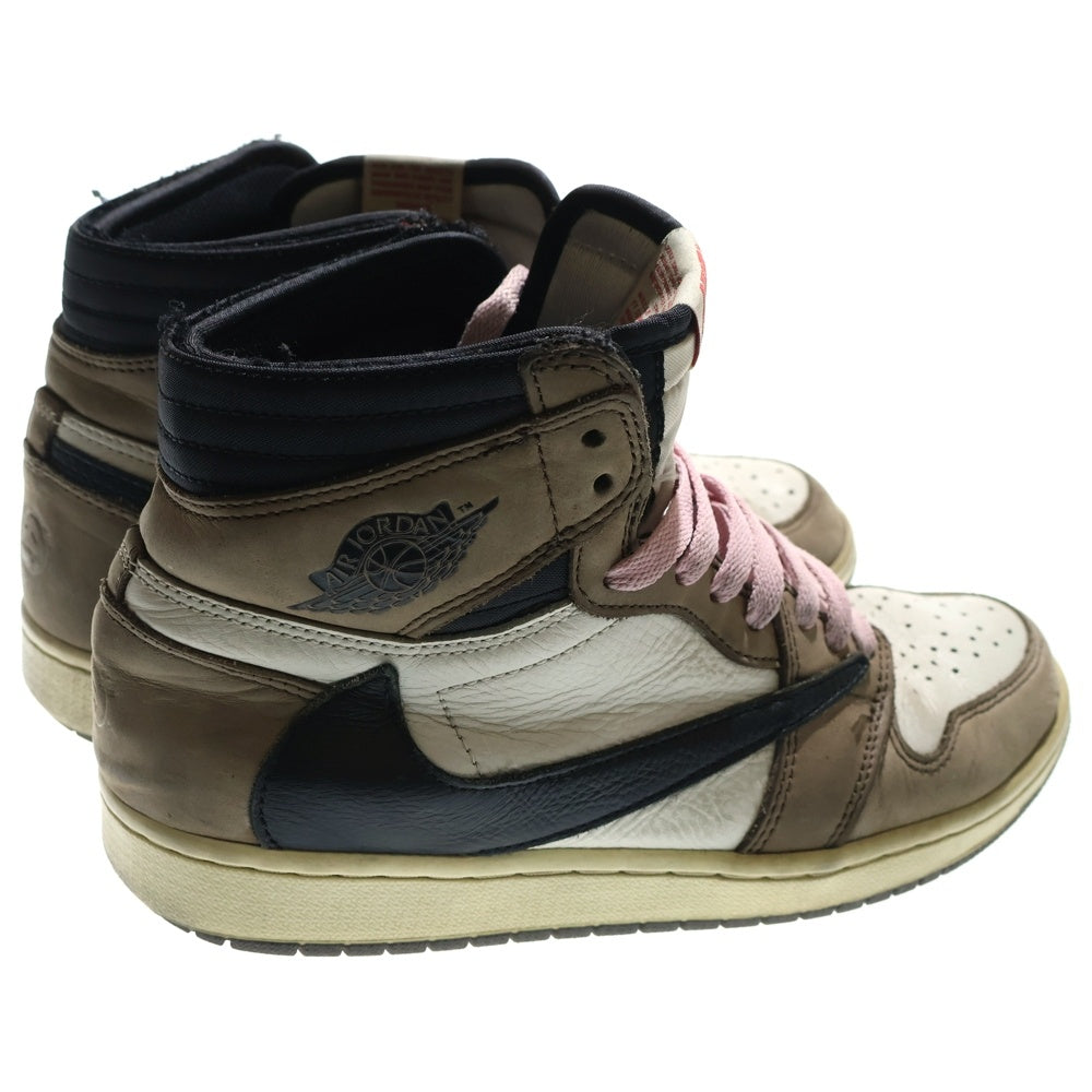 NIKE(ナイキ) ×TRAVIS SCOTT AIR JORDAN 1 RETRO HIGH OG TS SP トラヴィススコット エアジョーダン1 レトロ ハイカットスニーカー ブラウン CD4487-100 US8.5/26.5cm