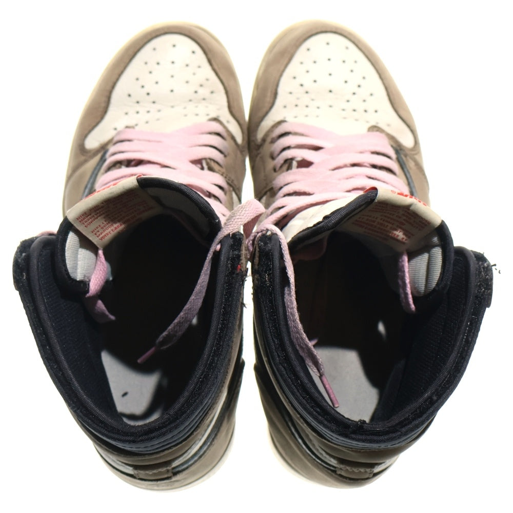 NIKE(ナイキ) ×TRAVIS SCOTT AIR JORDAN 1 RETRO HIGH OG TS SP トラヴィススコット エアジョーダン1 レトロ ハイカットスニーカー ブラウン CD4487-100 US8.5/26.5cm