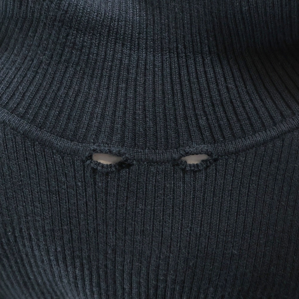 Calvin Klein Jeans(カルバンクラインジーンズ) ロゴ刺繍 タートルネック ロングスリーブ ニット ブラック