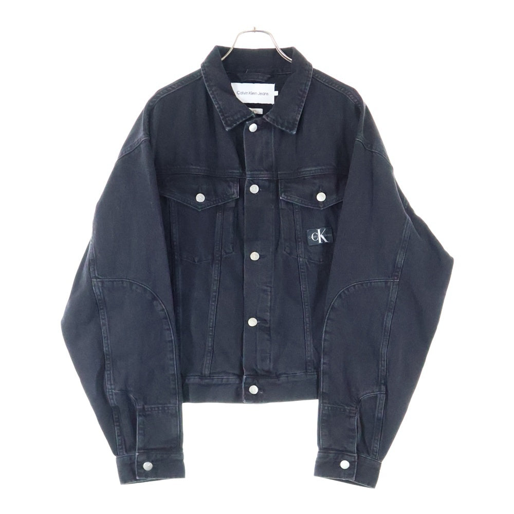 Calvin Klein Jeans(カルバンクラインジーンズ) Oversized Fit 胸ロゴパッチ デニム ジャケット ブラック