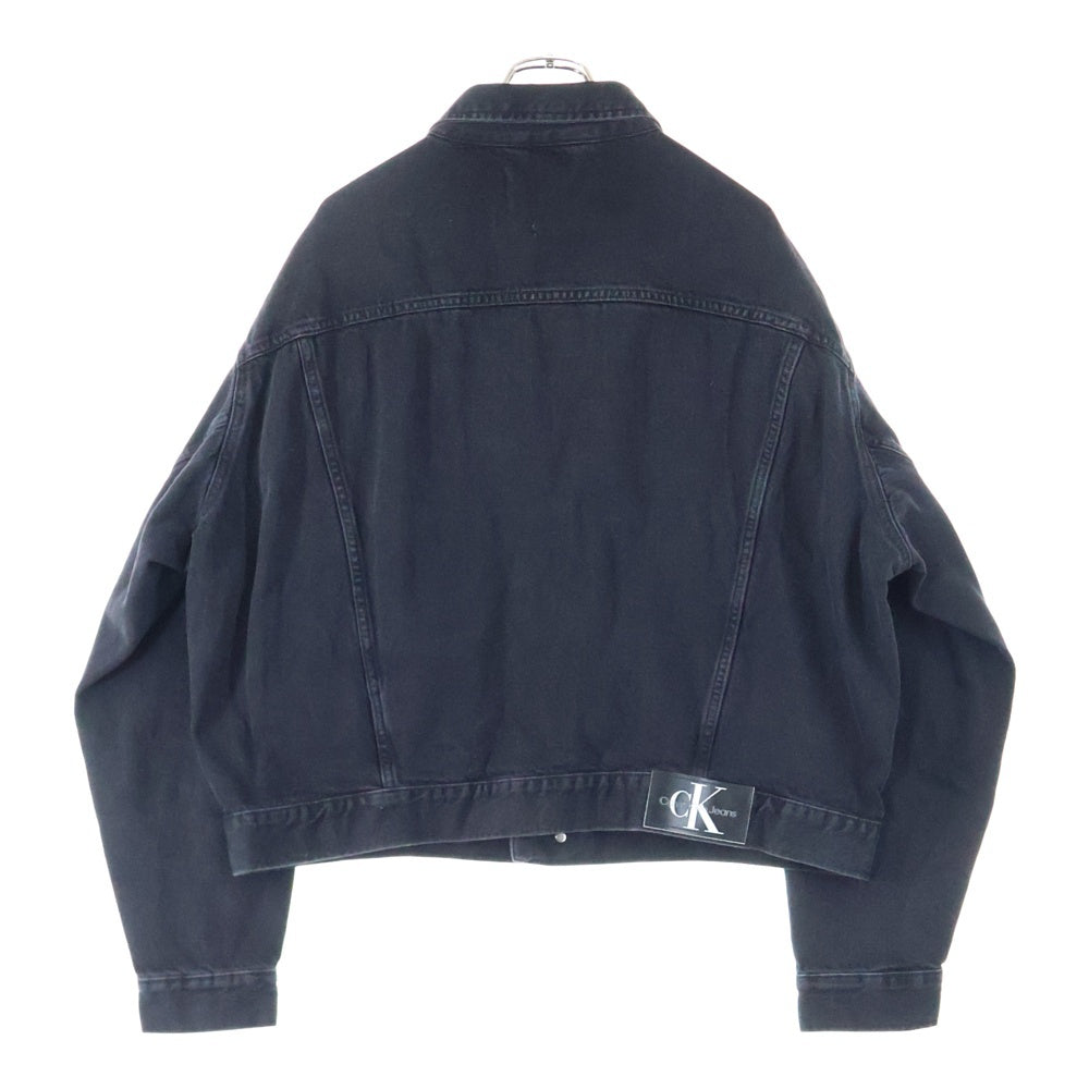 Calvin Klein Jeans(カルバンクラインジーンズ) Oversized Fit 胸ロゴパッチ デニム ジャケット ブラック