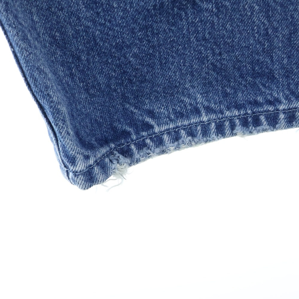 DENHAM(デンハム) ダメージ加工 ストレート デニム パンツ ブルー