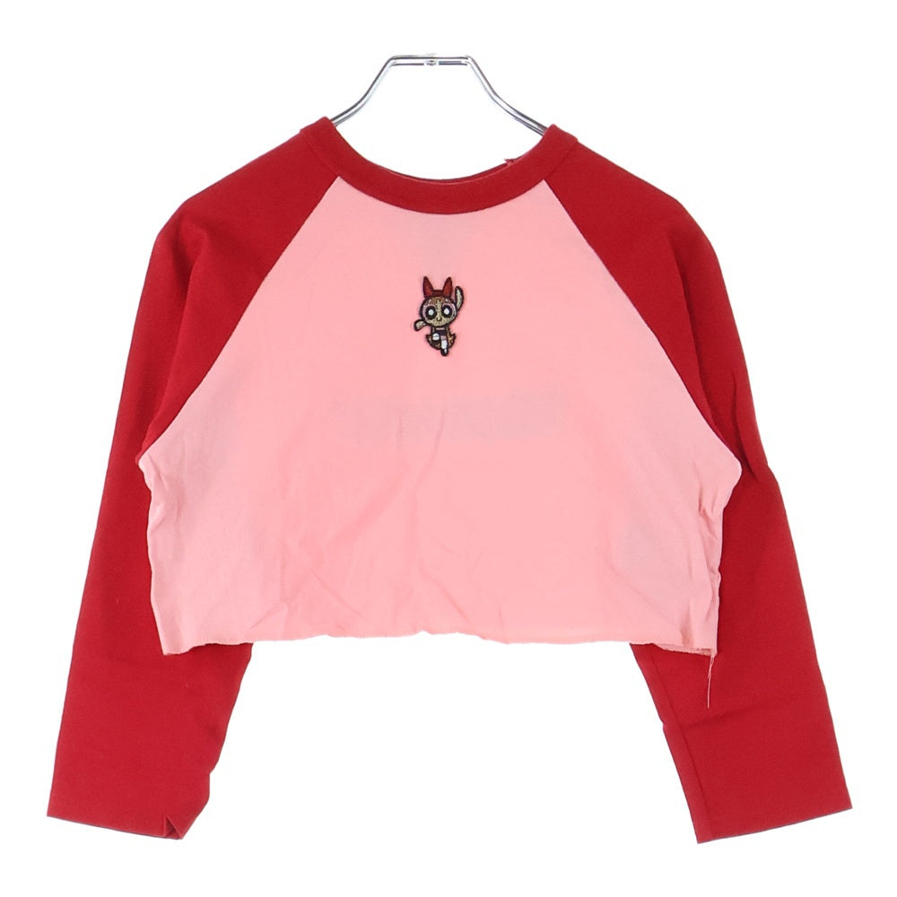 jouetie(ジュエティー) ブロッサム 両面刺繍 ロングスリーブ 長袖カットソー Tシャツ レディース ピンク/レッド
