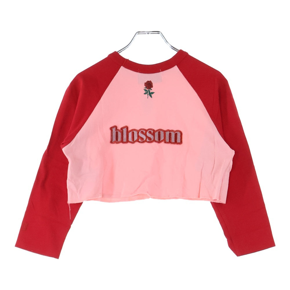 jouetie(ジュエティー) ブロッサム 両面刺繍 ロングスリーブ 長袖カットソー Tシャツ レディース ピンク/レッド