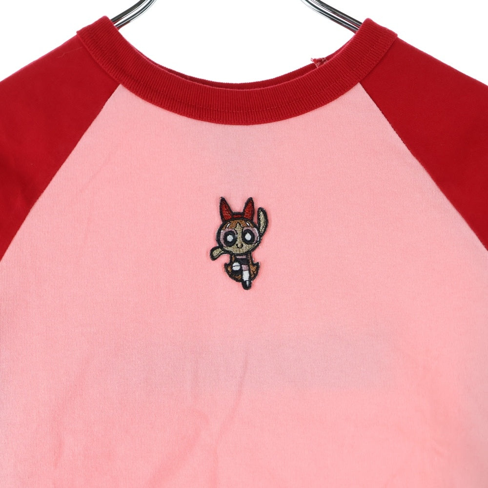 jouetie(ジュエティー) ブロッサム 両面刺繍 ロングスリーブ 長袖カットソー Tシャツ レディース ピンク/レッド