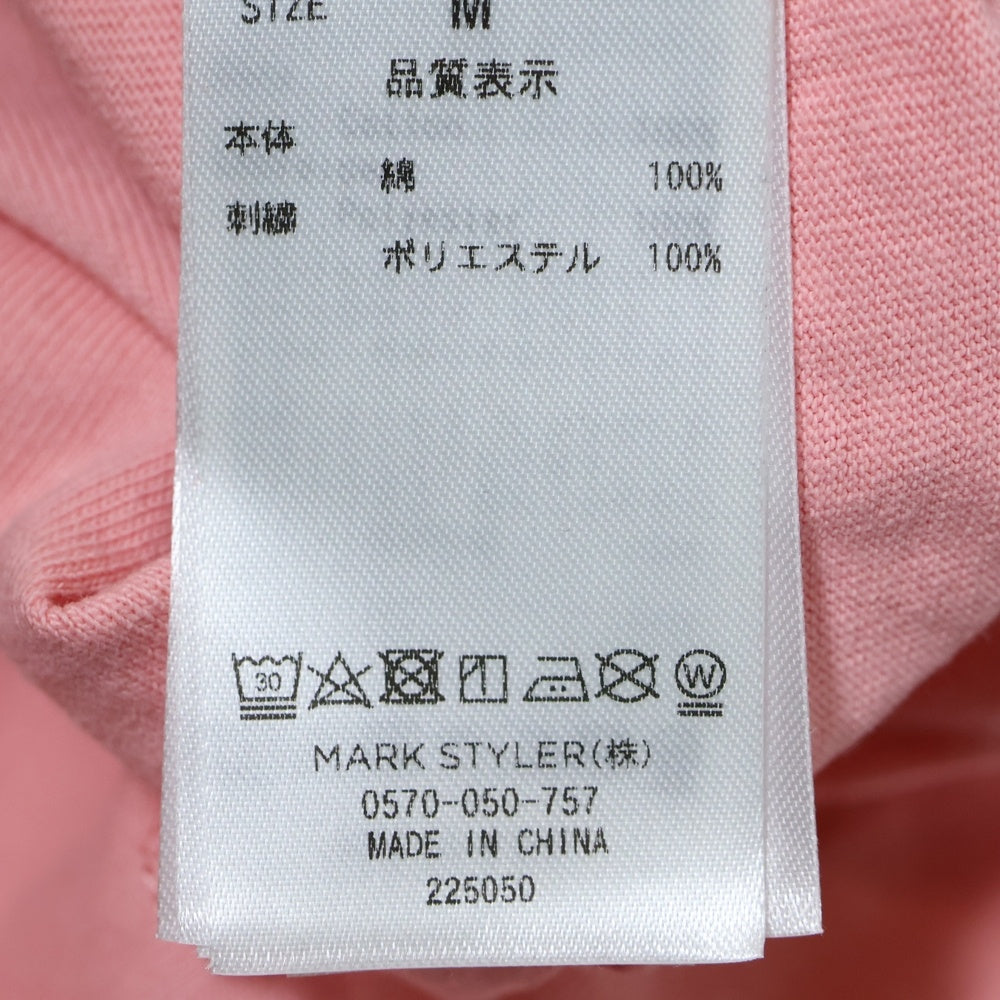 jouetie(ジュエティー) ブロッサム 両面刺繍 ロングスリーブ 長袖カットソー Tシャツ レディース ピンク/レッド