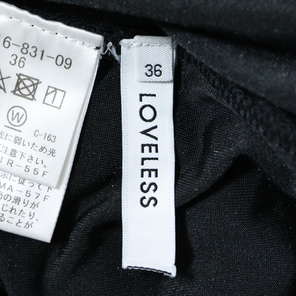 LOVELESS(ラブレス) ベロア ハイネック 長袖 Tシャツ カットソー レディース ブラック