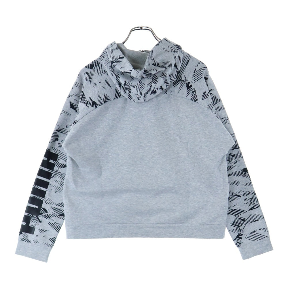 PUMA(プーマ) フルジップ 袖ロゴプリント スウェット パーカー グレー