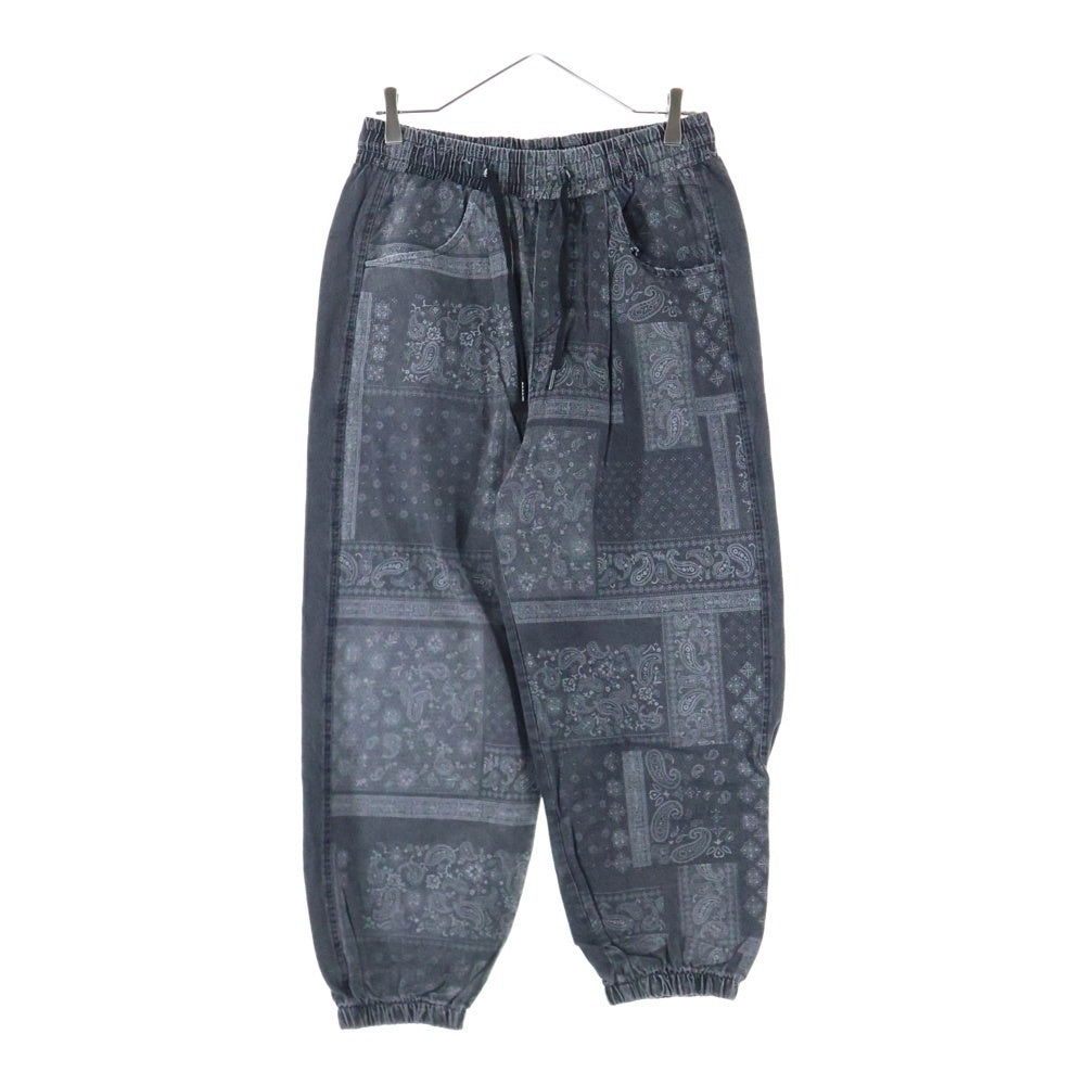 NO BRAND(ノーブランド) .KOM ペイズリー 総柄 ワイド パンツ ブラック