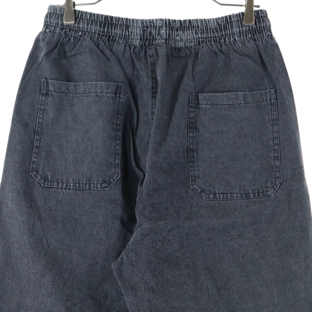 NO BRAND(ノーブランド) .KOM ペイズリー 総柄 ワイド パンツ ブラック