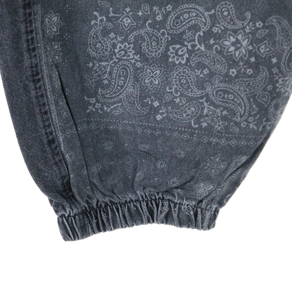 NO BRAND(ノーブランド) .KOM ペイズリー 総柄 ワイド パンツ ブラック