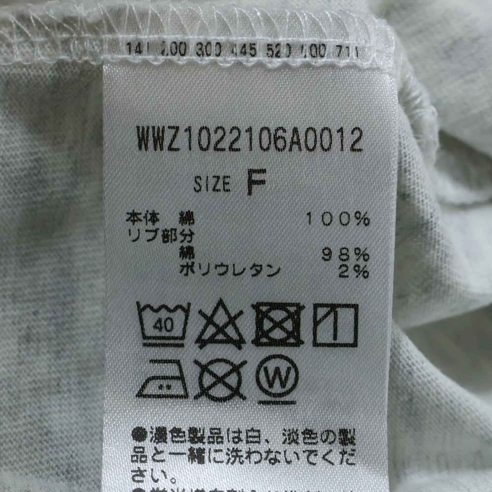 W.W.G(フーズフーギャラリー) バタフライ ロゴ刺繍 長袖 Tシャツ カットソー レディース グレー