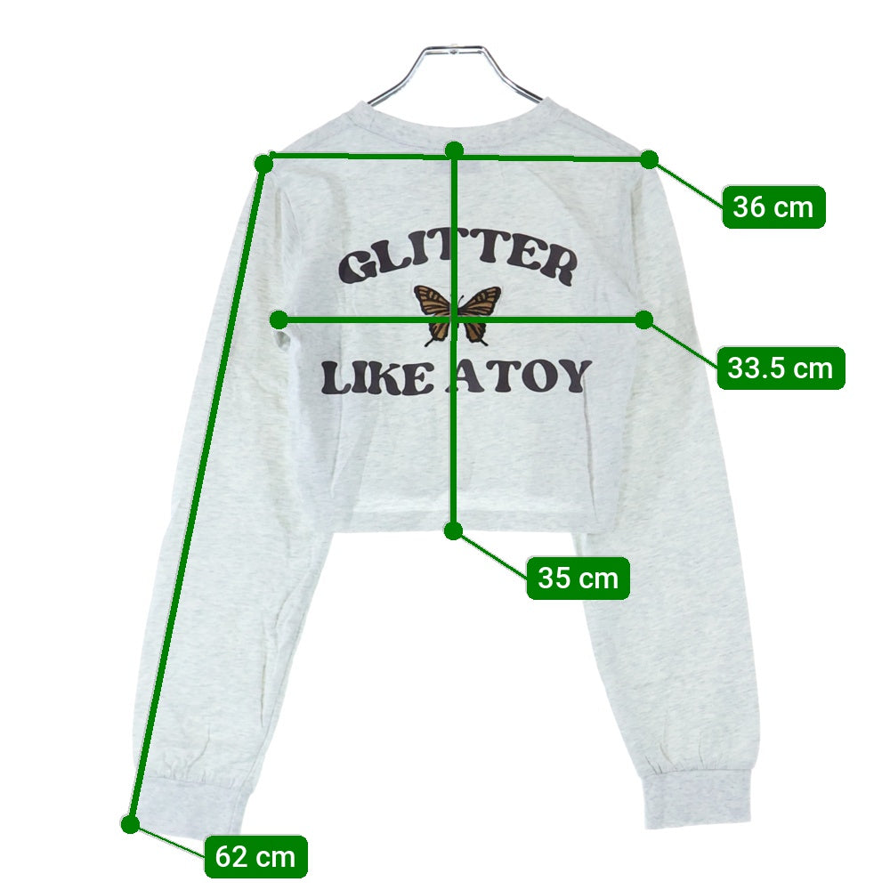 W.W.G(フーズフーギャラリー) バタフライ ロゴ刺繍 長袖 Tシャツ カットソー レディース グレー