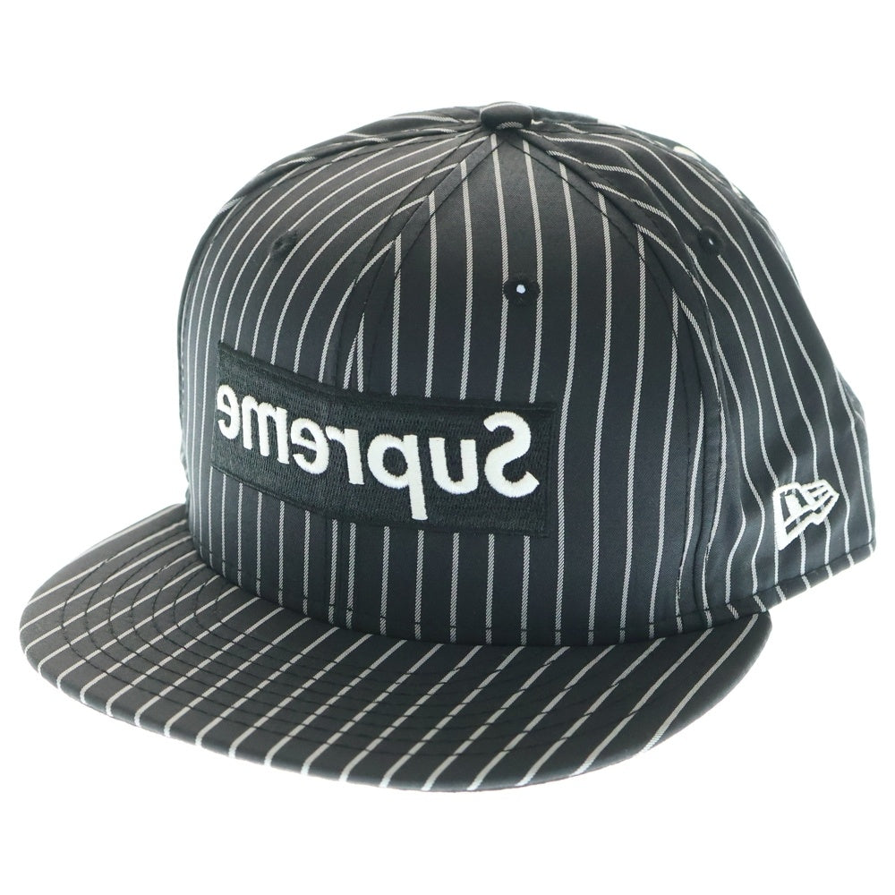 SUPREME(シュプリーム) 14SS ×New Era コムデギャルソン ニューエラ ボックスロゴ ベースボールキャップ 帽子 ブラック/ホワイト