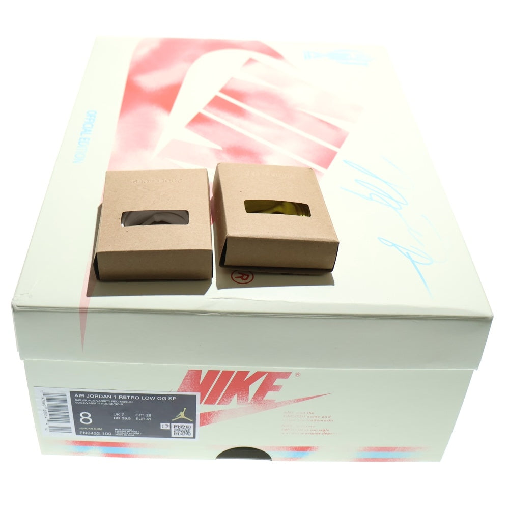 NIKE(ナイキ) ×TROPHY ROOM AIR JORDAN 1 LOW OG トロフィールーム エアジョーダン1 ローカットスニーカー レッド/ブラック US8/26cm FN0432-100